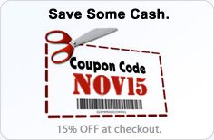 Coupon Code for 15% OFF -- NOV15