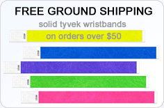 Free ground shipping on solid tyveks over $50
