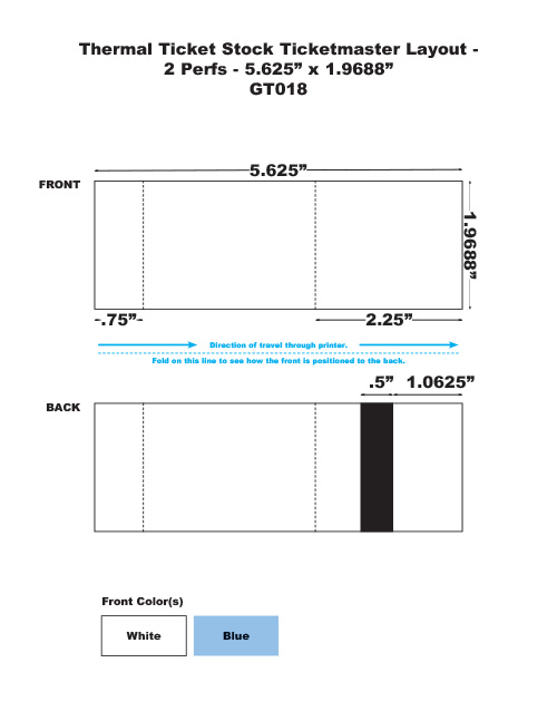 GT018 Thermal Ticketmaster Ticket Layout with 2 Perfs
